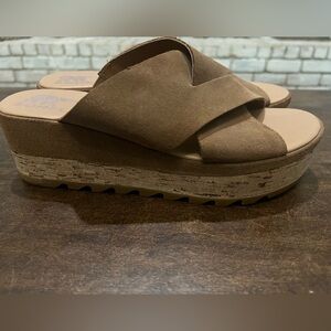 Sorel Women's Toffee Suede Leather Hayden Platform Sandals
